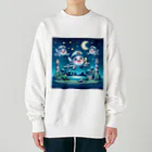 キャラクターズのキラキラ夜景飛行くん Heavyweight Crew Neck Sweatshirt