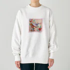 終わらない夢🌈のパステルカラーのハチドリ💞 Heavyweight Crew Neck Sweatshirt