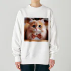 ねこちゃんが大好きなのです。のラブリーな猫ちゃん♪ Heavyweight Crew Neck Sweatshirt