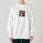 シュシュの部屋のベッドのチワワ （犬、わんちゃん） Heavyweight Crew Neck Sweatshirt