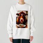 WhiteLionの牛肉を食べたい牛 Heavyweight Crew Neck Sweatshirt