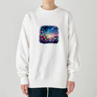 momonekokoのカラフルな風船が浮かぶ風景 Heavyweight Crew Neck Sweatshirt