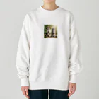 亀蘭タマムシの犬猫お願い、木漏れ日 Heavyweight Crew Neck Sweatshirt