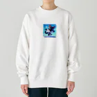 キュート＆クールのハイキック空手家クロネコ君 Heavyweight Crew Neck Sweatshirt