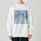 Tamon-TamonのLove & Peace ブルードット Heavyweight Crew Neck Sweatshirt