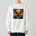 タカヤマ・サイトの神々しい鷹・シンボルマーク2 Heavyweight Crew Neck Sweatshirt