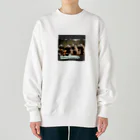 kabotya914の人間の生活に憧れるパンパンパンダ Heavyweight Crew Neck Sweatshirt