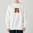 サウナーグッズショップの可愛い子犬がサウナでととのう Heavyweight Crew Neck Sweatshirt