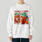 onochan0212の鮭コスプレのキツネ Heavyweight Crew Neck Sweatshirt