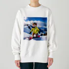 ikasumikoboのスノボ猫 Heavyweight Crew Neck Sweatshirt