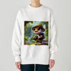 いつでもどこでもヒョウモントカゲモドキくんの探検家のヒョウモントカゲモドキ Heavyweight Crew Neck Sweatshirt