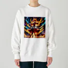 altemaの炎をまとった少女のイラスト Heavyweight Crew Neck Sweatshirt