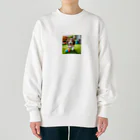 カジノ屋のビーグル犬キキちゃん Heavyweight Crew Neck Sweatshirt