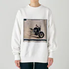 the blue seasonの宇宙と融合するオートバイ：星座とメカニズムの美 Heavyweight Crew Neck Sweatshirt