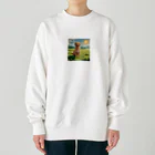 AI副業屋のショウのドット絵のゴールデンレトリバー Heavyweight Crew Neck Sweatshirt