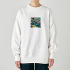 hitayakiの海辺のヨットハーバー Heavyweight Crew Neck Sweatshirt