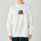 Gokuuchan's Cute Creationsのゴクウちゃんとタコス　time Heavyweight Crew Neck Sweatshirt