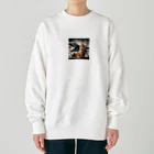 HECreaterの戦闘機と武士 Heavyweight Crew Neck Sweatshirt