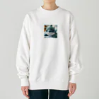 cute in cool shopの可愛いサメのぬいぐるみ Heavyweight Crew Neck Sweatshirt