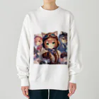 SWQAの猫パイロット仲間たち Heavyweight Crew Neck Sweatshirt