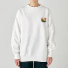 りえのダックスフンドとお花 Heavyweight Crew Neck Sweatshirt