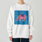 ピンクの象の幸福を呼ぶピンクの象 Heavyweight Crew Neck Sweatshirt