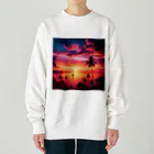 Rパンダ屋の「美しい夕焼け」グッズ Heavyweight Crew Neck Sweatshirt