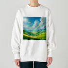 Rパンダ屋の「美しい緑の風景」グッズ Heavyweight Crew Neck Sweatshirt