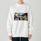 Mia-Alto_Adventure_Storeの時空の旅猫アルトとミアの山間の寺院 Heavyweight Crew Neck Sweatshirt