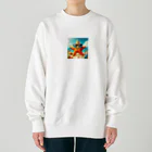 KIglassesのサングラスをかけた笑顔のヒトデ - 海の陽気な仲間！ Heavyweight Crew Neck Sweatshirt