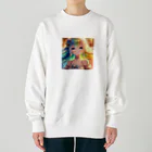 終わらない夢🌈の優しく微笑む少女💞 Heavyweight Crew Neck Sweatshirt