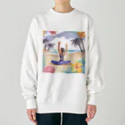 Kana Yamanakaのハワイで砂浜ヨガ Heavyweight Crew Neck Sweatshirt