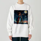 jintan0115の宇宙を夢見る少年 Heavyweight Crew Neck Sweatshirt