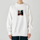 momonekokoの雨とギターと猫 Heavyweight Crew Neck Sweatshirt