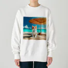 猫と紡ぐ物語の南国の海で一時のバカンスを楽しむ Heavyweight Crew Neck Sweatshirt