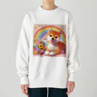 癒しのショップの夢の中の柴犬 Heavyweight Crew Neck Sweatshirt