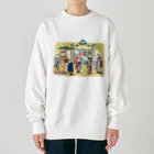 freehandの浮世絵猫のお風呂屋さん Heavyweight Crew Neck Sweatshirt