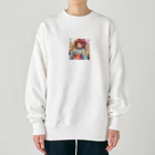 yukatagirlsの元気いっぱいの浴衣姿の女子高生 Heavyweight Crew Neck Sweatshirt