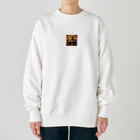 komi39の拳銃を持っている狼の絵 Heavyweight Crew Neck Sweatshirt