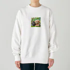 hachitaroのうさぎのネザーランドドワーフと犬のトイプードル Heavyweight Crew Neck Sweatshirt