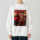 シロクマペンギンの火山の女剣士 Heavyweight Crew Neck Sweatshirt