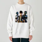 ETOWA_TOWAの未来都市のロボットたち Heavyweight Crew Neck Sweatshirt