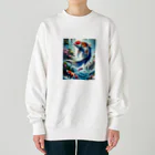 NaturalCanvasの鯉の滝登り Heavyweight Crew Neck Sweatshirt