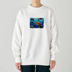 ねむねこのお店のかめ　シャチ　イルカ Heavyweight Crew Neck Sweatshirt