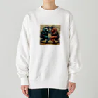 thedarkesthourの相撲をする人型ロボットたち Heavyweight Crew Neck Sweatshirt