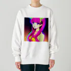 きゅぴきゅぴガールのきゅぴきゅぴ★ピンク髪美人お姉さん Heavyweight Crew Neck Sweatshirt