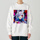 momonekokoの獣耳を持つ美しい女性 Heavyweight Crew Neck Sweatshirt