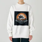 the blue seasonの絶景ツーリングロゴ: 自然を駆け抜ける冒険 Heavyweight Crew Neck Sweatshirt