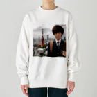 可愛い男の子イラスト販売所　By,keicyanの男の子　中学1年生　タワーバッグに Heavyweight Crew Neck Sweatshirt