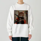 AQUAMETAVERSEの猫サムライ・ミケ　Tomoe bb 2712 Heavyweight Crew Neck Sweatshirt